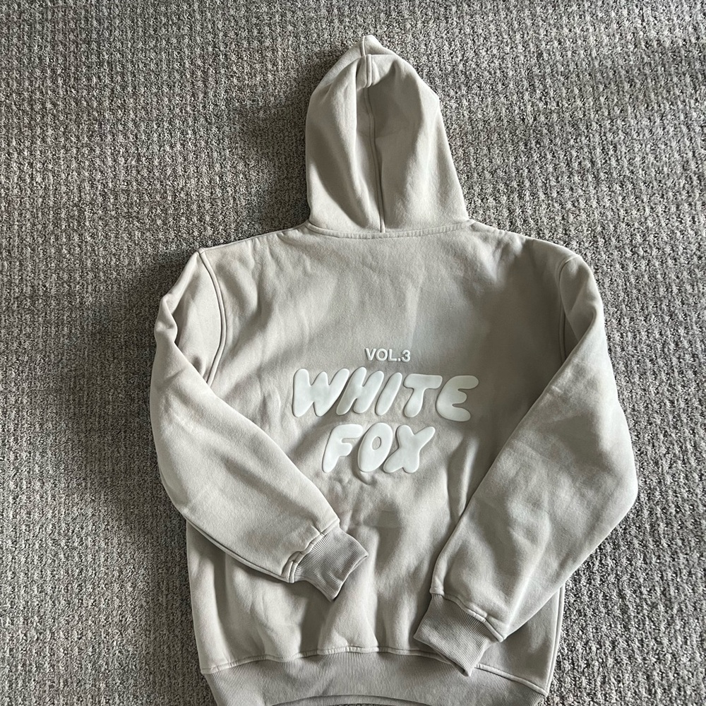 White Fox Beige Hoodie